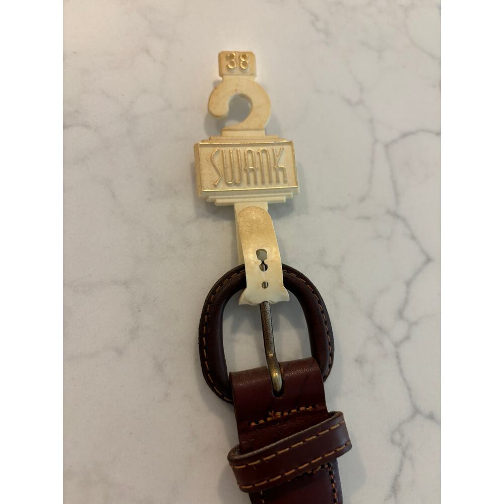 NWT Vintage Swank Brown Braided Leather Belt Sz 38